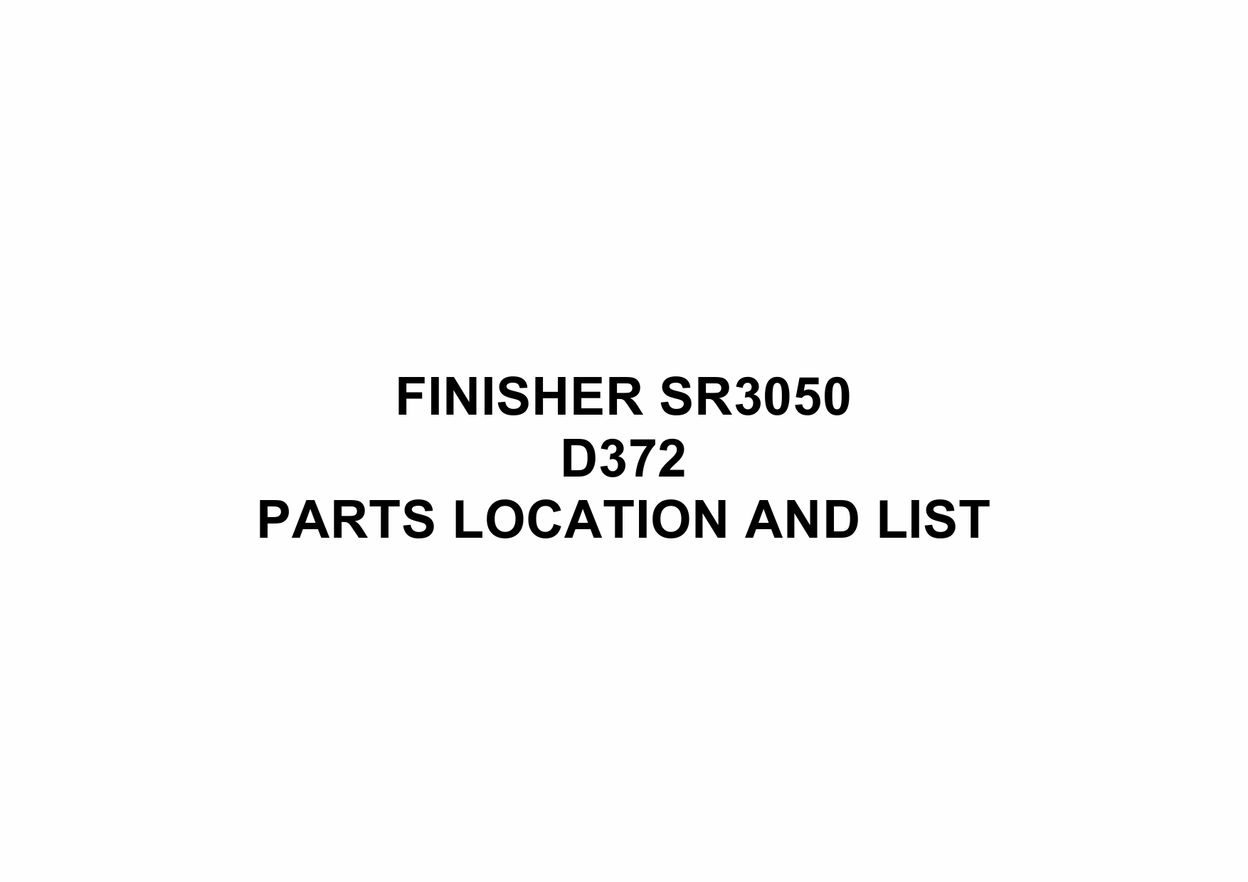 RICOH Options SR3050 D372 FINISHER Parts Catalog PDF download-1